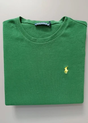 Pull/sweat col rond Ralph Lauren sport vert logo brodé jaune Taille L en très bon état, marque: Ralph Lauren, état: Très bon état, taille: L, 35,00 €, 37,45 € Protection acheteurs incluse