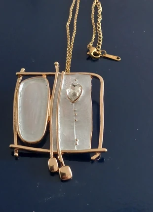 Gorgeous top quality G/P L square unusual design pendant necklace 5% discount on bundles, brand: Monsoon, condition: New without tags, £3.49, £4.36 includes Buyer Protection