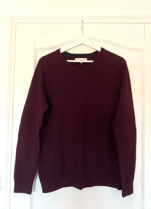 Pull col V Bordeaux en maille nid d’abeille Jules, marque: Jules, état: Très bon état, taille: M, 10,00 €, 11,20 € Protection acheteurs incluse