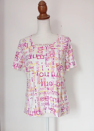 Joli haut blanc et rose T.42, staat: Heel goed, maat: XL / 42 / 14, € 3,80, € 4,69 inclusief Kopersbescherming