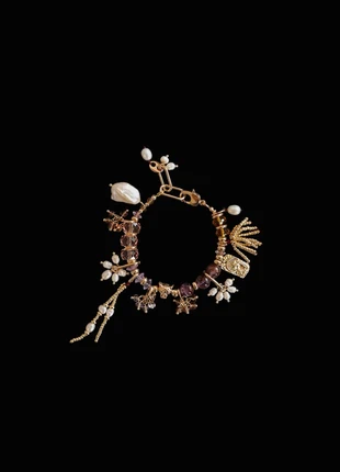 Handmade Boho Chic Amethyst Bracelet with 14K Gold Filled Jaguar Head, Baroque Pearl Jewellery, marca: Local, estado: Nuevo sin etiquetas, 122,00 €, 128,80 € Protección al comprador incluida