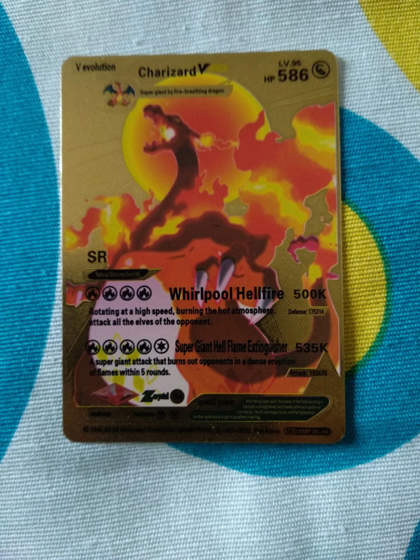 Carte Pokémon Or Argent Noir Espagne Vmax GX Energy, Charizard