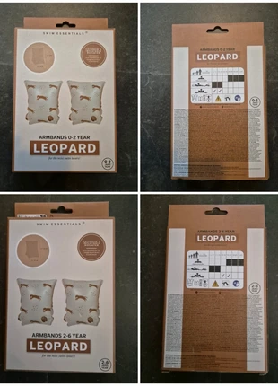 Set van 2 | Zwembandjes | Luipaard | Wit | Bruin | 0-2 jaar (<15 kg) en 2-6 jaar (>15 kg), merk: Swim Essentials, staat: Nieuw met prijskaartje, € 14,99, € 16,44 inclusief Kopersbescherming Pro