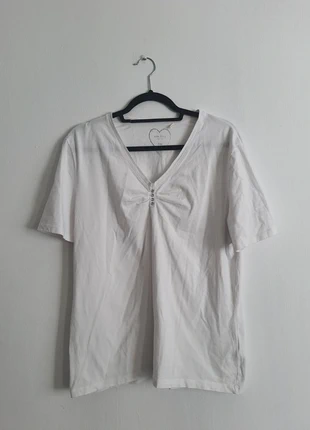 Camiseta blanca de manga corta, marque: Basic Style, état: Très bon état, taille: XXL / 44 / 16, 1,50 €, 2,28 € Protection acheteurs incluse