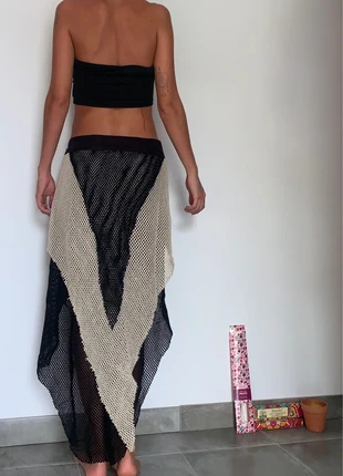 Falda Maxi asimétrica bicolor botones, marque: muktiibiza, état: Neuf avec étiquette, taille: S / 36 / 8, 50,00 €, 53,20 € Protection acheteurs incluse