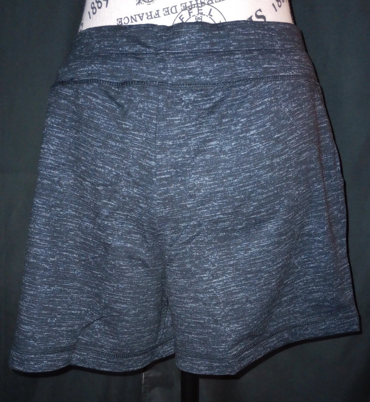 NWT 32 Degree Womens Fleece Lined Shorts Black Space Dye Small Drawstring 2