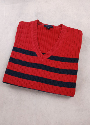 Pull torsadé rayé Tommy Hilfiger - Rouge et bleu marine - Logo brodé - Taille M, brand: Tommy Hilfiger, condition: Very good, size: M / 38 / 10, 18.00 €, 19.60 € includes Buyer Protection Pro