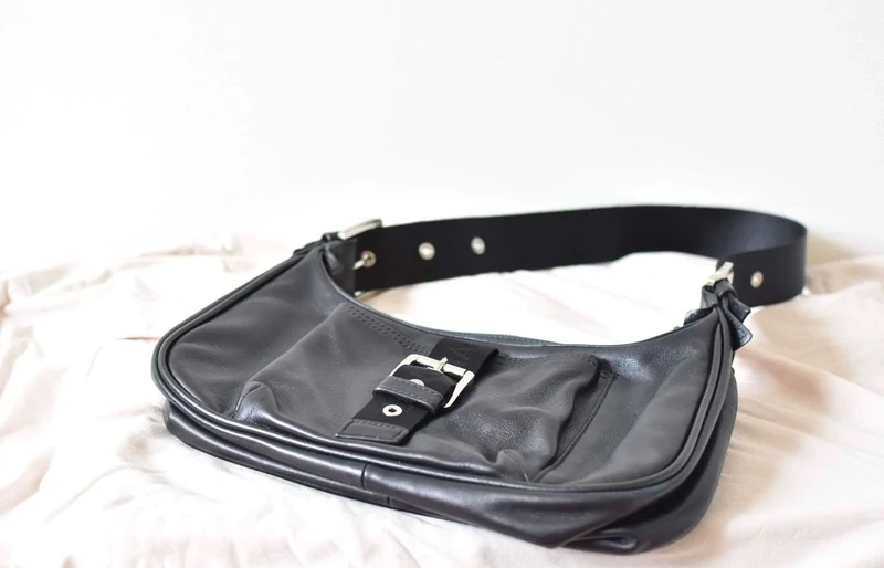 Sac Vintage Baguette Longchamp Noir Effet Ceinture - Comme Neuf - photo numéro 8