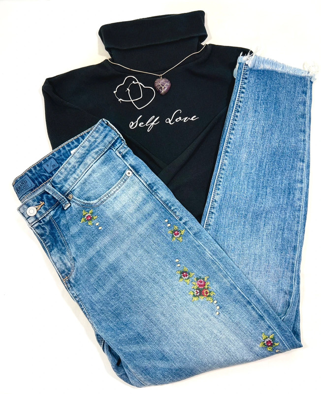 Lucky Brand Floral Embroidered Jeans 1