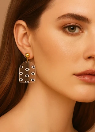 Handmade Acrylic Eye Earrings – Artistic Mismatched Jewelry with Symbolic Style, marke: Vintage Boutique, zustand: Neu, 17,00 €, 18,55 € inklusive Vinted-Käuferschutz