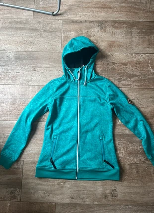 Windproof turquoise hoodie, merk: 686, staat: Heel goed, maat: S / 36 / 8, € 20,00, € 21,70 inclusief Kopersbescherming