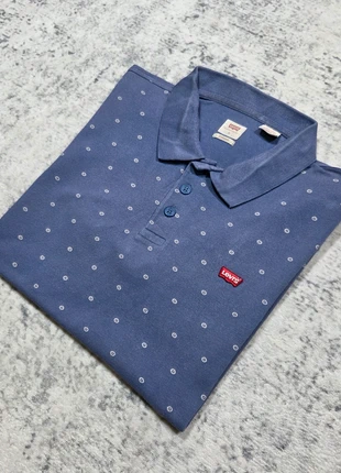 🔵 Polo Levi’s M Bleu Imprimé Pois Blancs Logo Rouge, marca: Levi's, estado: Muy bueno, tamaño: M, 14,99 €, 16,44 € Protección al comprador Pro incluida