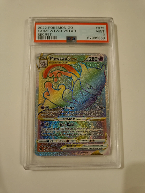 Mewtwo VStar Pokemon Go Rainbow ~ RARE ~ Mint!