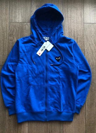 Comme des Garcon sudadera azul y negra corazón heart streetwear, marca: Comme des Garçons, estado: Novo com etiquetas, tamanho: S, €89.00, €94.15 inclui Proteção do Comprador