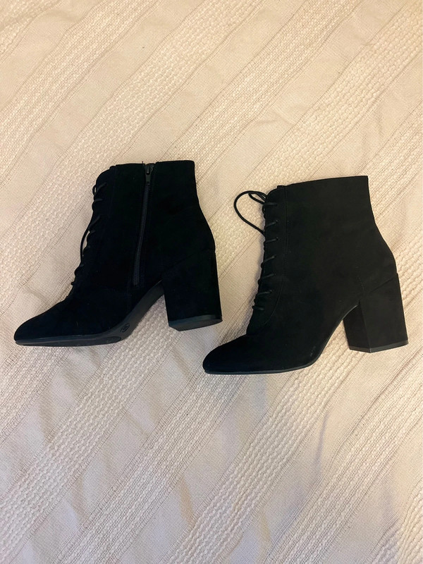Black Lace Up Booties 1