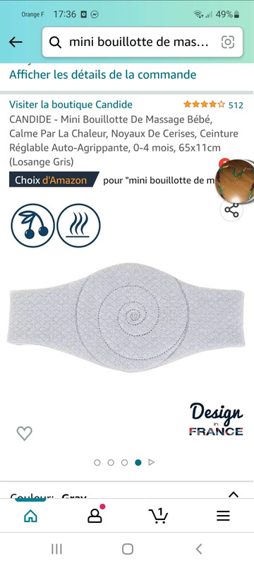 Bouillotte CANDIDE - Mini bouillotte de massage losange gris