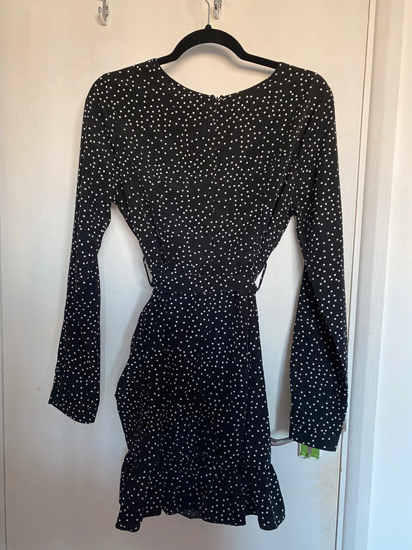 Missguided black polka dot clearance dress