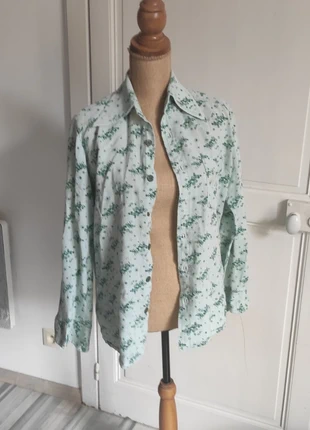 Mint Green Vintage Blouse – Bold Print Retro Statement, marque: Vintage Dressing, état: Satisfaisant, taille: M, 3,00 €, 3,85 € Protection acheteurs incluse