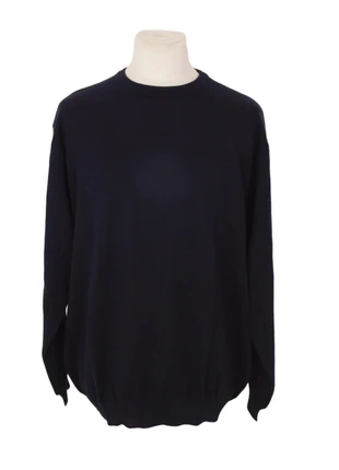 Pull en laine vierge Burberry London – bleu marine uni – taille 54 (XL), merk: Burberry, staat: Nieuw zonder prijskaartje, maat: XL, € 90,00, € 95,20 inclusief Kopersbescherming