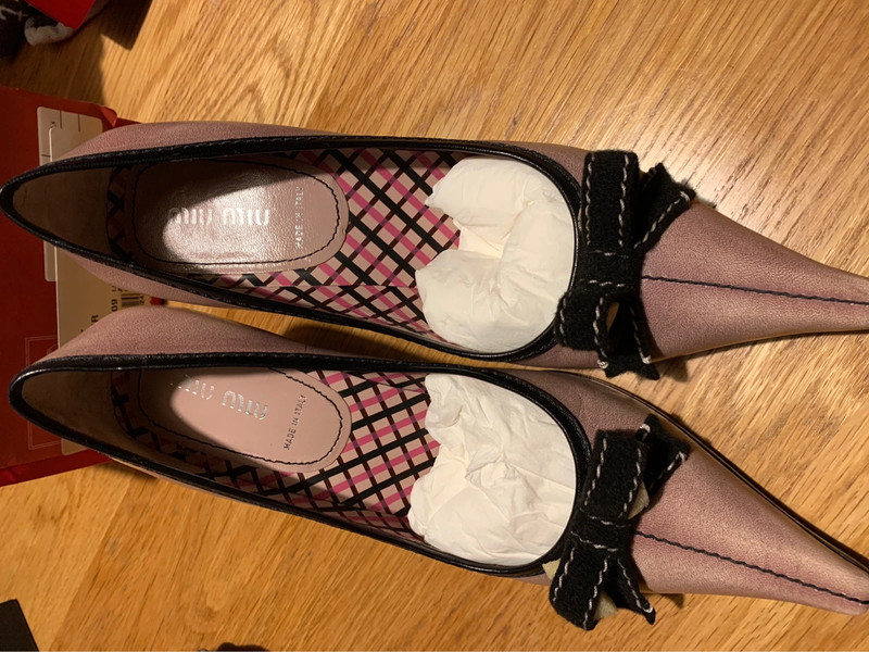 Miu Miu Bess Pink Leather Court Shoes 1