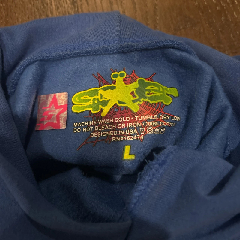 Blue Sp5der hoodie 4