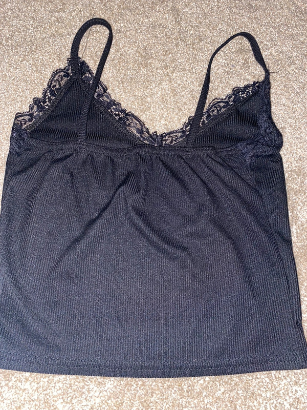 Strappy Crop Top with Lace Trim
