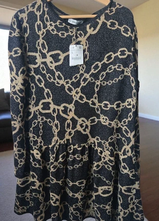 Zara Knit Black & Gold Chain Print Dress, brand: Zara, condition: New with tags, size: XL / UK 20-22, £18.00, £19.60 includes Buyer Protection