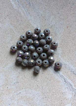 Fil de perles rondelles à facettes grises en verre de 6x4 mm - PGR1-4, état: Neuf avec étiquette, 1,60 €, 2,38 € Protection acheteurs (Pro) incluse