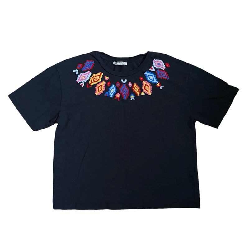 Zara Trafaluc Embroidered Tee 1