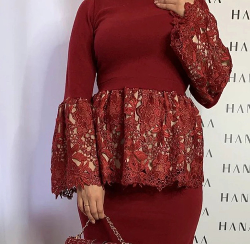 Burgundy peplum top shop