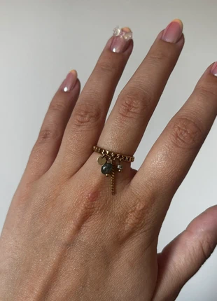 Bague en pierre naturelle de Jaspe Vert, marke: Bohm, zustand: Neu, größe: Größenverstellbar, 18,00 €, 19,60 € beinhaltet Vinted-Käuferschutz Pro