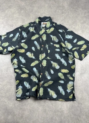 Chemise en soie noire multicolore à fleur taille L homme  Paradise Coves - CHE0181, marque: Vintage Dressing, état: Satisfaisant, taille: L, 1,00 €, 1,75 € Protection acheteurs (Pro) incluse