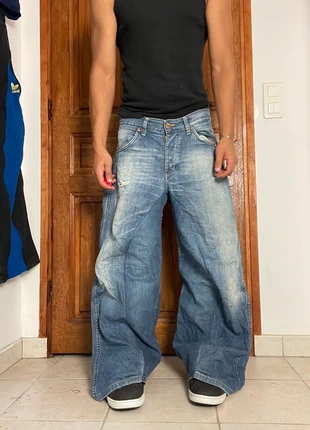 Pantalon baggy jean large ample handmade streetwear style JNCO y2k brodé broderie hiphop, brand: JNCO, condition: Very good, size: M, €45.00, €47.95 includes Buyer Protection Pro