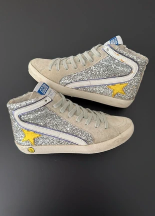 Baskets - Sneakers - Chaussures Golden Goose GGDB Slide Col - Argenté & Paillettes - Taille 35, marca: Golden Goose, estado: Muy bueno, tamaño: 35, 145,00 €, 152,95 € Protección al comprador Pro incluida