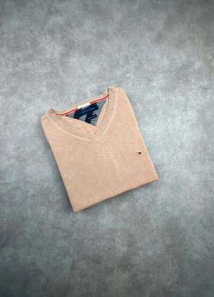 Pull col V Tommy Hilfiger beige logo brodé - taille XL, brand: Tommy Hilfiger, condition: Very good, size: XL, €19.90, €21.60 includes Buyer Protection Pro