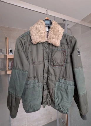 Blouson aviateur Chevignon kaki col amovible et empiècements cuir (Taille M), brand: Chevignon, condition: New without tags, size: M, €50.00, €53.20 includes Buyer Protection