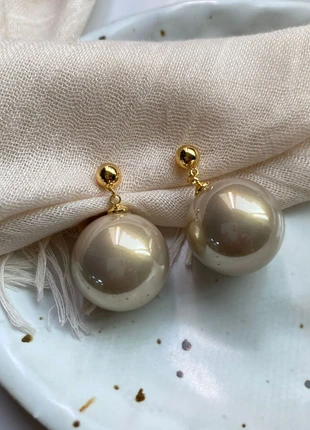 Champagne pearl beads earrings silver post, brand: smile pearl, condition: New without tags, £8.00, £9.10 includes Buyer Protection Pro