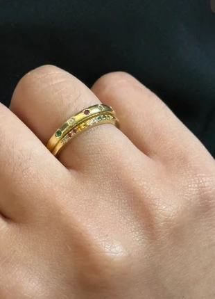 2pc Adjustable Minimal/Dainty Rainbow Zircon Star Gold Rings, brand: Rainbow, condition: New with tags, size: Adjustable, £10.00, £11.20 includes Buyer Protection