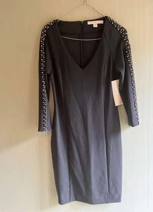 Short fitted dress with jewels and grey pearls down the side of the arms, brand: Boston Proper, condition: New with tags, size: S / 8, £2.00, £2.80 includes Buyer Protection
