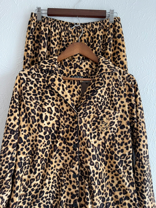 Lauren Ralph Lauren Women's Microfleece Leopard Print Pajamas Set NWT  Size S 3