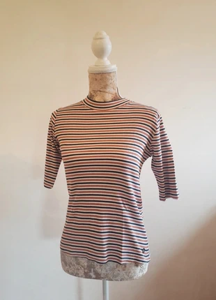 T-shirt rayé orange et blanc Creeks, marke: Creeks, zustand: Sehr gut, größe: M / 38 / 10, 3,00 €, 3,85 € inklusive Vinted-Käuferschutz