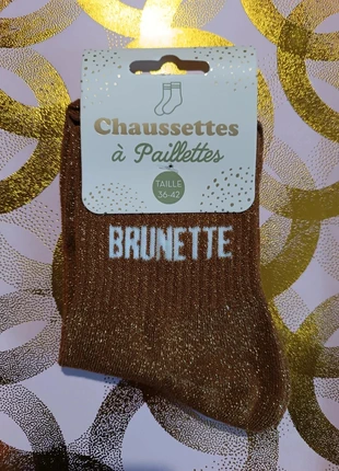 Chaussettes à paillettes “Brunette”  Pour pieds audacieux et stylés, marque: STC, état: Neuf avec étiquette, taille: Taille unique, 4,90 €, 5,85 € Protection acheteurs (Pro) incluse