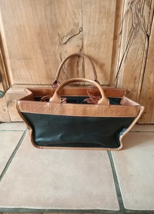 Sac noir et marron avec lien à resserrer , sac vintage , brand: CUIR, condition: Very good, €15.00, €16.45 includes Buyer Protection