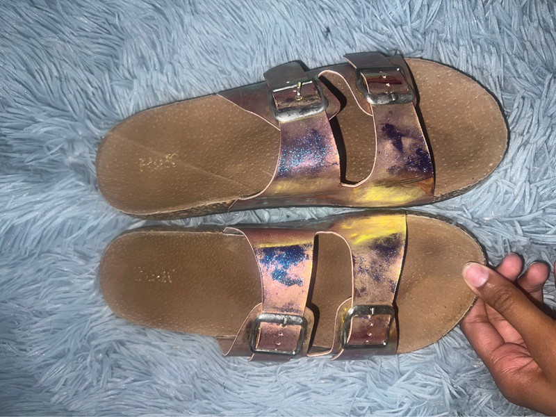 Iridescent Two Strap Sandals 1