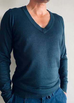 Pull Zara Man col V bleu foncé, merk: Zara Man, staat: Goed, maat: M, € 6,00, € 7,00 inclusief Kopersbescherming