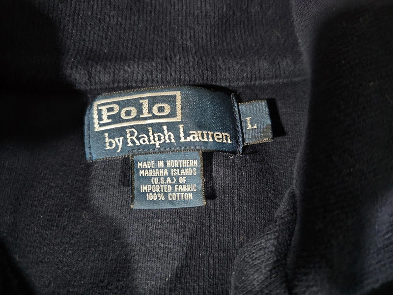 Polo Ralph Lauren 1/4 Zip Sweater Men'S L Long Sleeve Stain 4