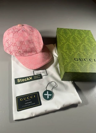 Casquette de baseball de luxe Gucci rose dubaï avec logo brodé doré, merk: Gucci, staat: Heel goed, maat: M, € 60,00, € 63,70 inclusief Kopersbescherming