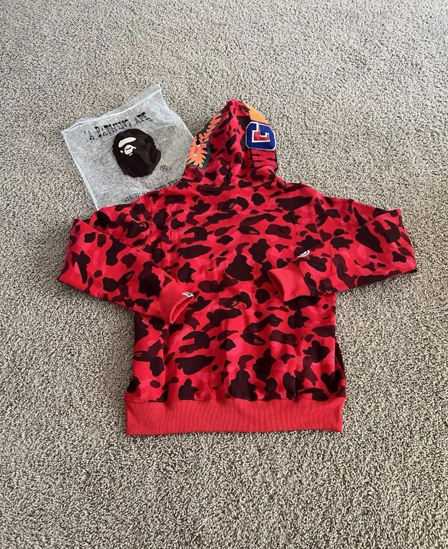 Bape hoodie red camo clearance