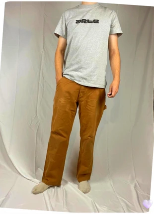 Jean Carhartt Homme coupe droite beige marron logo brodé / Taille M - 81, marke: Carhartt, zustand: Sehr gut, größe: M, 16,00 €, 17,50 € inklusive Vinted-Käuferschutz