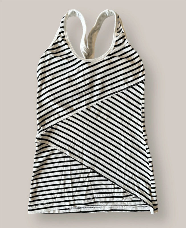 Hard Tail Forever Black & White Striped Tank Top 1